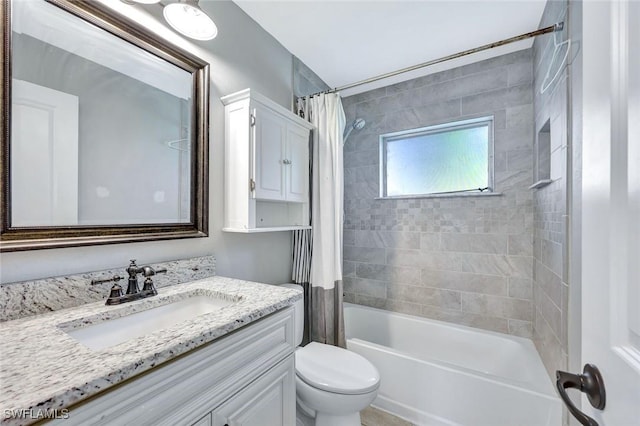 13820 2nd St, Fort Myers, FL 33905 - bathroom featuring vanity, shower / tub combo with curtain, and toilet