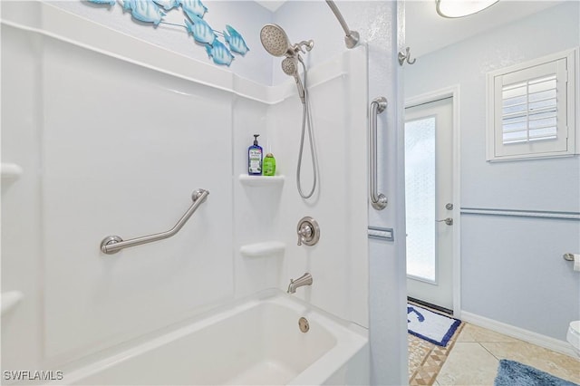 1826 SE 6th Ave, Cape Coral, FL 33990 - full bathroom with healthy amount of natural light, shower / tub combination, toilet, and tile patterned flooring