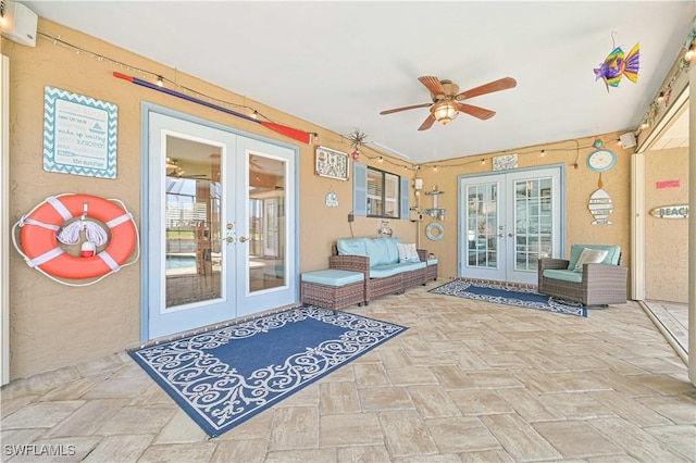 1826 SE 6th Ave, Cape Coral, FL 33990 - view of patio featuring french doors and a ceiling fan