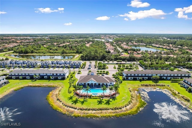 7619 Morgan Way, Naples, FL 34119 - aerial perspective of suburban area featuring a nearby body of water and a pool