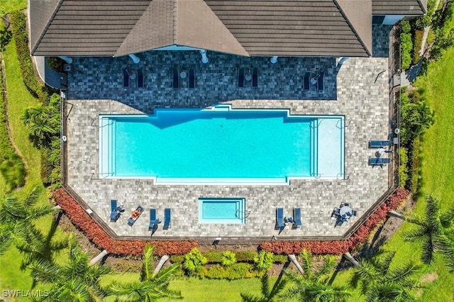 7619 Morgan Way, Naples, FL 34119 - view from above of property with a pool area
