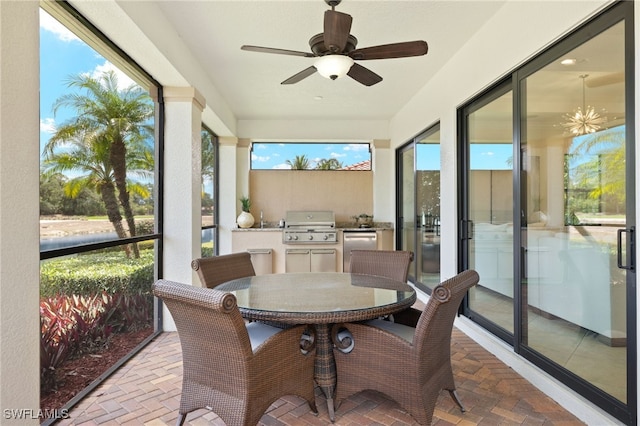 14500 Marsala Way, Naples, FL 34109 - sunroom / solarium featuring brick patterned flooring