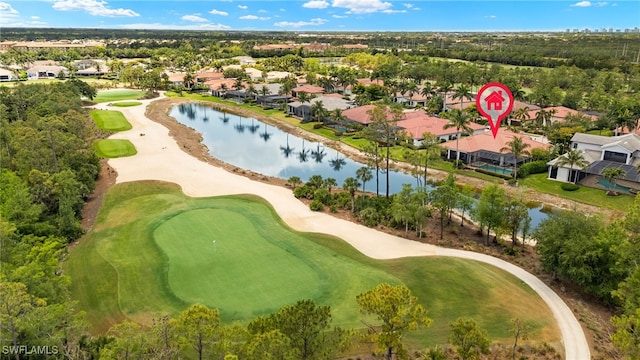 14500 Marsala Way, Naples, FL 34109 - aerial perspective of suburban area with a large body of water and a golf course