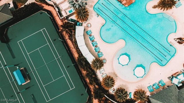 2366 Alexander Palm Dr, Naples, FL 34105 - drone / aerial view of a pool