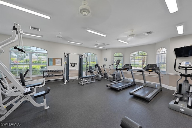 8279 Ibis Cove Cir Unit A136, Naples, FL 34119 - exercise room with healthy amount of natural light