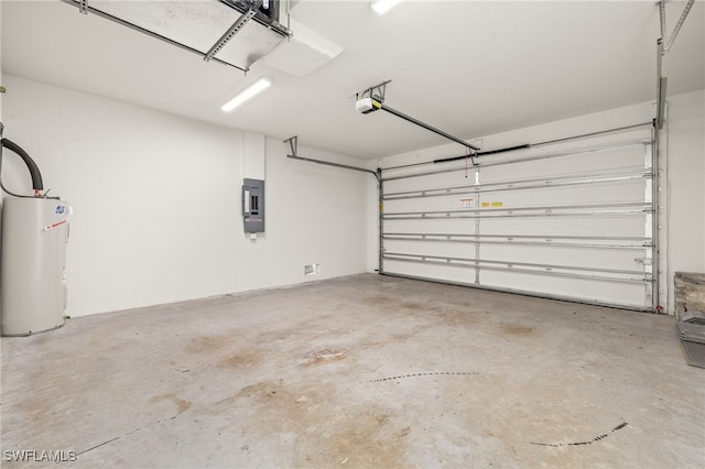 2110 SW 52nd Ter, Cape Coral, FL 33914 - garage featuring water heater, electric panel, and a garage door opener