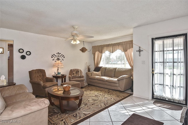 19006 Flamingo Rd, Fort Myers, FL 33967 - living area with ceiling fan and a textured ceiling