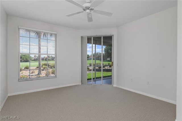 23560 Wisteria Pointe Dr Unit 506, Estero, FL 34135 - carpeted spare room with plenty of natural light, baseboards, and a ceiling fan