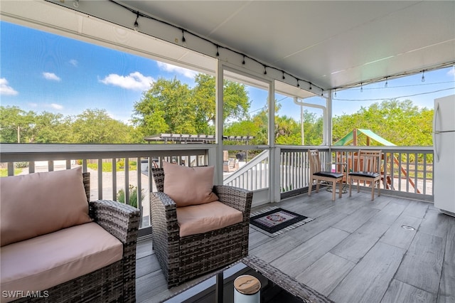 2313 Hines Ave, Alva, FL 33920 - wooden deck with a playground