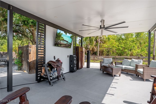 2313 Hines Ave, Alva, FL 33920 - view of patio / terrace with an outdoor hangout area and ceiling fan