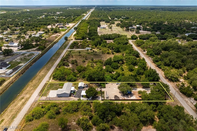 2313 Hines Ave, Alva, FL 33920 - aerial view of property's location with a nearby body of water and property boundaries highlighted