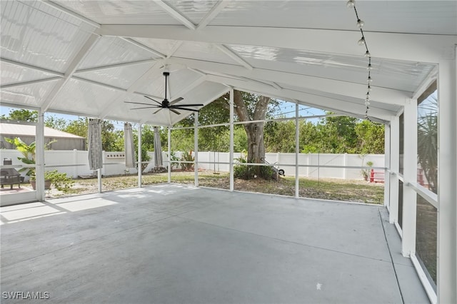 426 Chestnut Ave NW, Port Charlotte, FL 33952 - unfurnished sunroom featuring lofted ceiling and ceiling fan