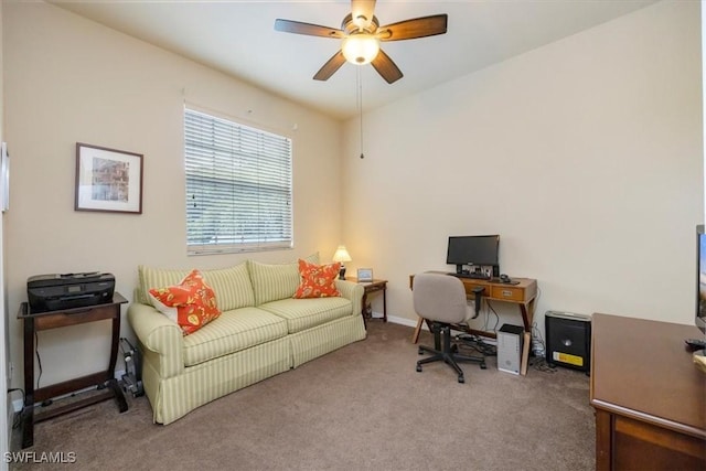21726 Baccarat Ln Unit 201, Estero, FL 33928 - carpeted home office with ceiling fan