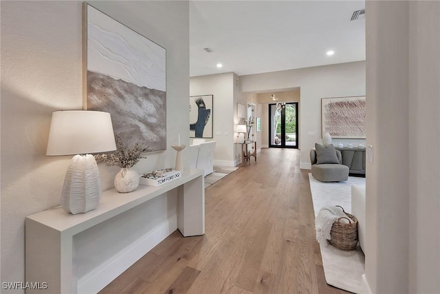 917 Tierra Lago Way, Naples, FL 34119 - hall featuring wood finished floors, baseboards, and recessed lighting