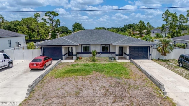 4520 Douglas Ln, Lehigh Acres, FL 33973 - single story home with a garage, concrete driveway, roof with shingles, and stucco siding