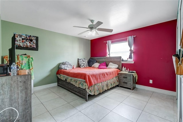 4520 Douglas Ln, Lehigh Acres, FL 33973 - bedroom featuring baseboards, a ceiling fan, and tile patterned flooring