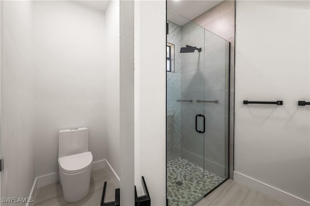 3203 18th St W, Lehigh Acres, FL 33971 - full bath with a shower stall, baseboards, and toilet