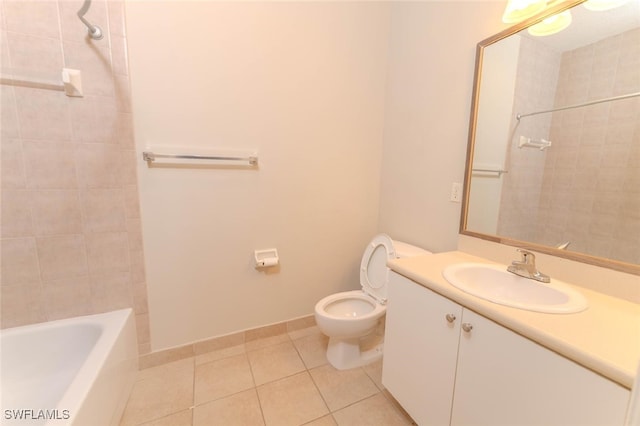 8331 Bernwood Cove Loop W Unit 1402, Fort Myers, FL 33966 - full bathroom featuring tile patterned flooring, toilet, vanity, and  shower combination