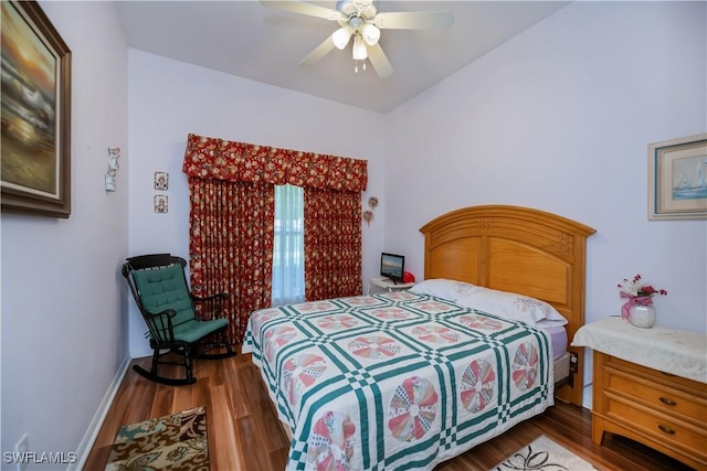 1115 Comet Ave, Labelle, FL 33935 - bedroom with wood finished floors, a ceiling fan, and baseboards