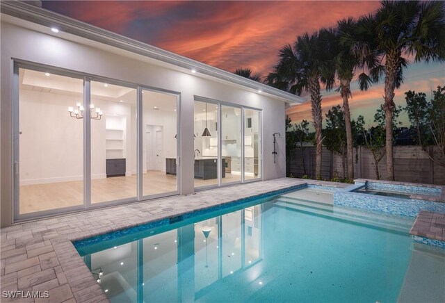 2854 Coach House Way, Naples, FL 34105 - view of pool with a patio and a pool with connected hot tub