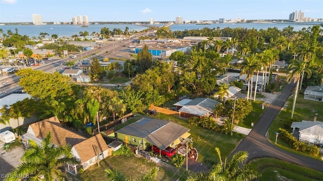 1154 4th Way N, Fort Myers, FL 33903 - aerial view of property's location with a large body of water, a notable bridge, and nearby suburban area
