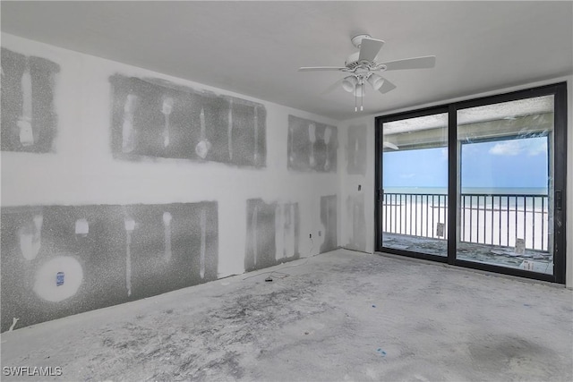 538 Estero Blvd Unit 102, Fort Myers Beach, FL 33931 - unfurnished room featuring view of water and beach and ceiling fan