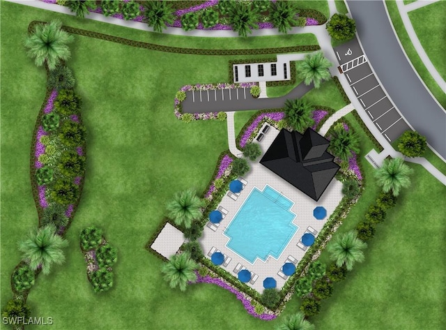 44225 Kelly Dr, Punta Gorda, FL 33982 - bird's eye view of a pool area