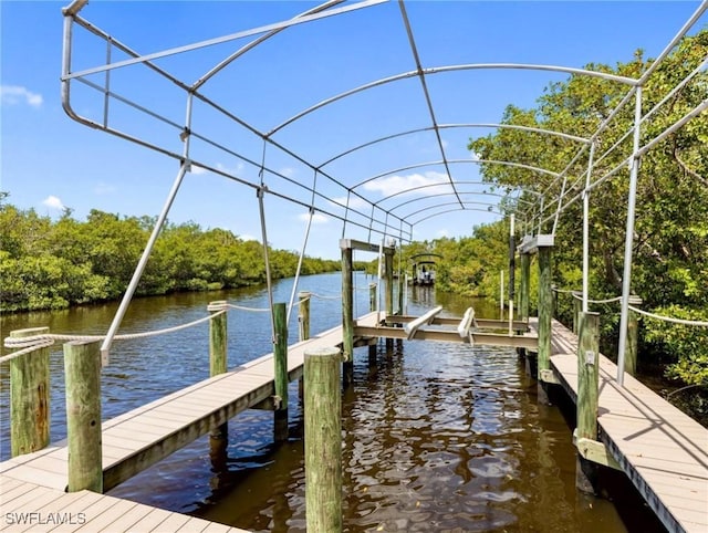 18251 Parkridge Ct, Fort Myers, FL 33908 - dock area with boat lift and a water view