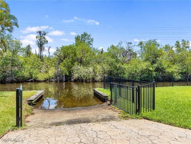 18251 Parkridge Ct, Fort Myers, FL 33908 - dock featuring a boat ramp and a water view