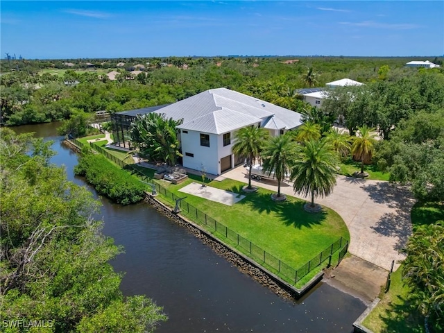 18251 Parkridge Ct, Fort Myers, FL 33908 - aerial view of property and surrounding area with a large body of water and a tree filled landscape