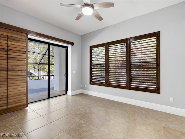 18251 Parkridge Ct, Fort Myers, FL 33908 - unfurnished room featuring ceiling fan, baseboards, and tile patterned floors