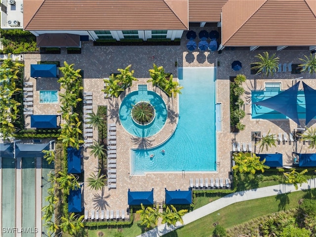12467 Purple Ficus Way, Naples, FL 34120 - aerial view of a pool area