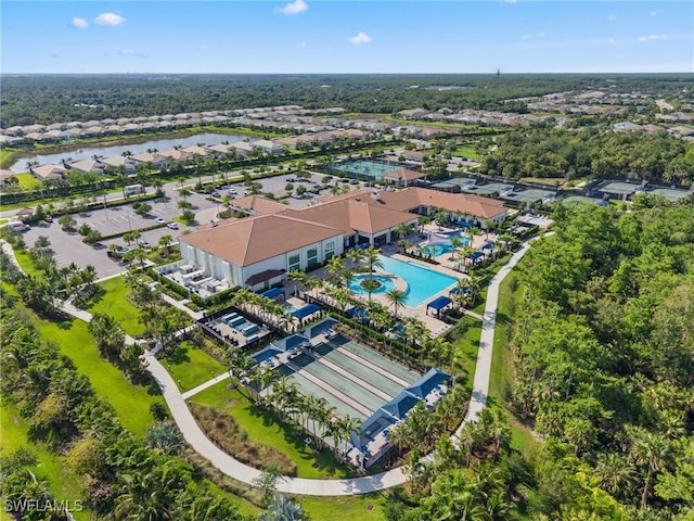 12467 Purple Ficus Way, Naples, FL 34120 - aerial perspective of suburban area with a pool