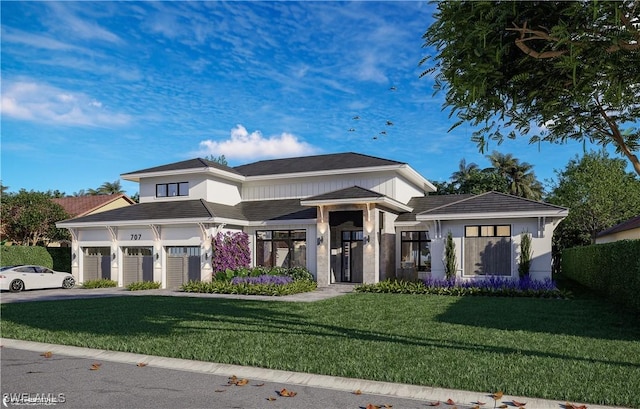 707 Buttonbush Ln, Naples, FL 34108 - view of front of home with driveway, a front yard, and an attached garage