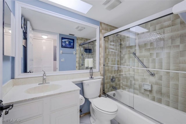 10562 Gulf Shore Dr Unit 402, Naples, FL 34108 - full bathroom featuring vanity, toilet, and shower / bath combination with glass door