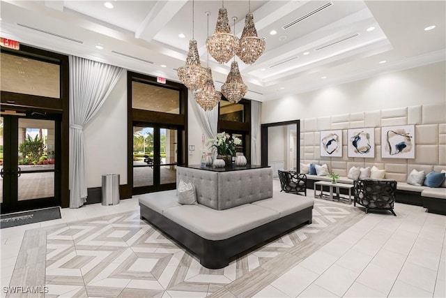 28648 Lobos Cir, Bonita Springs, FL 34135 - building lobby with a high ceiling and recessed lighting