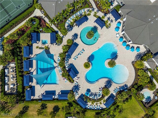 28648 Lobos Cir, Bonita Springs, FL 34135 - aerial view of a pool area