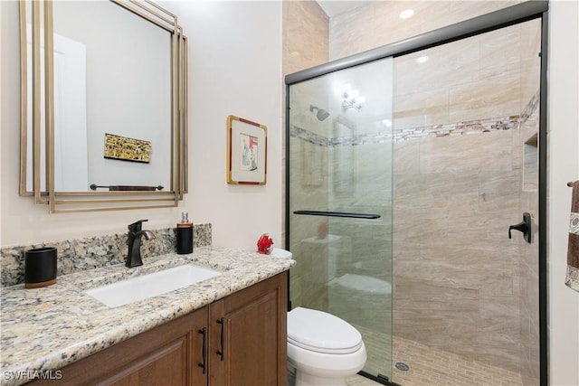 28648 Lobos Cir, Bonita Springs, FL 34135 - full bath featuring vanity, toilet, and a stall shower