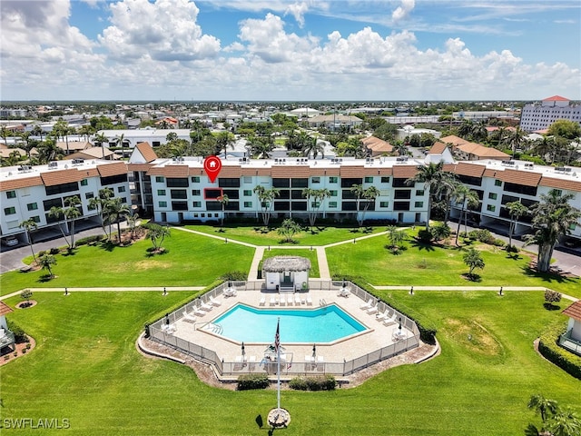 750 W Elkcam Cir Unit 312, Marco Island, FL 34145 - drone / aerial view of a pool