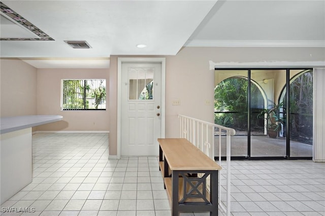 27910 Hacienda E Blvd Unit 201B, Bonita Springs, FL 34135 - foyer with light tile patterned floors, baseboards, and recessed lighting