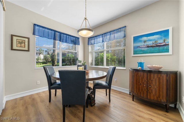 784 Carrick Bend Cir Unit 103, Naples, FL 34110 - dining space with plenty of natural light, light wood-style flooring, and baseboards