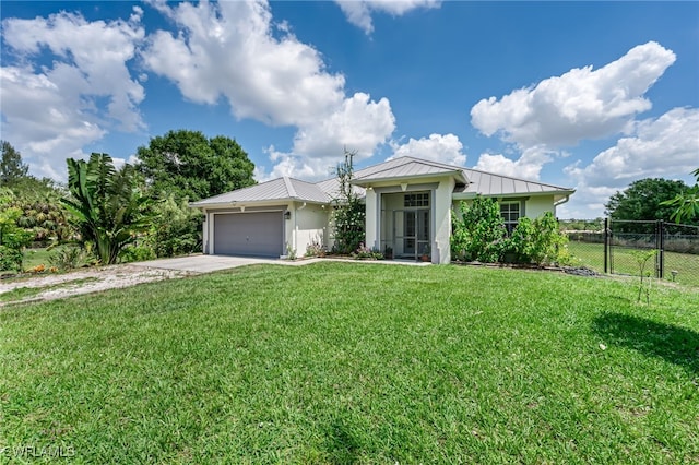 4665 47th Ave NE, Naples, FL 34120 - single story home featuring a standing seam roof, stucco siding, driveway, a garage, and metal roof