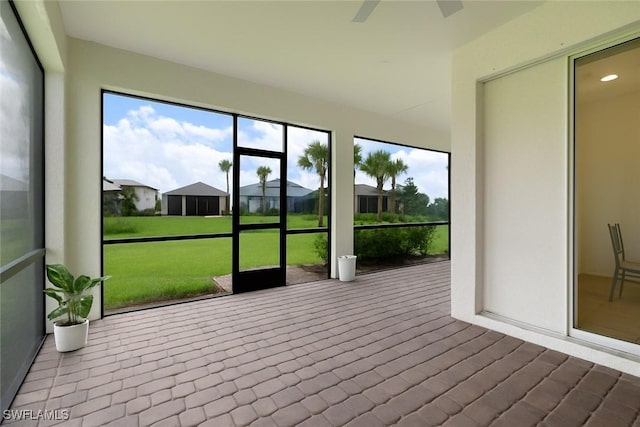 42530 Atlas Dr, Punta Gorda, FL 33982 - unfurnished sunroom with ceiling fan