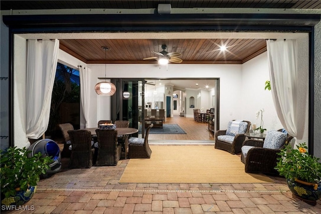 10340 Vanderbilt Dr, Naples, FL 34108 - view of patio / terrace with outdoor dining space and a ceiling fan