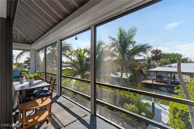 3627 Clipper Ln, Saint James City, FL 33956 - sunroom featuring a water view