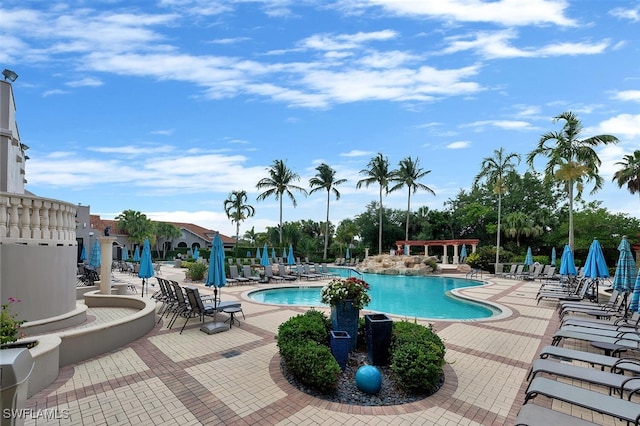 28686 San Galgano Way, Bonita Springs, FL 34135 - community pool with a patio area