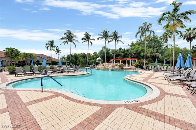 28686 San Galgano Way, Bonita Springs, FL 34135 - community pool featuring a patio area