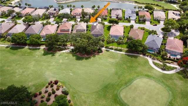 28686 San Galgano Way, Bonita Springs, FL 34135 - aerial view of property's location with a nearby body of water, nearby suburban area, and a golf club