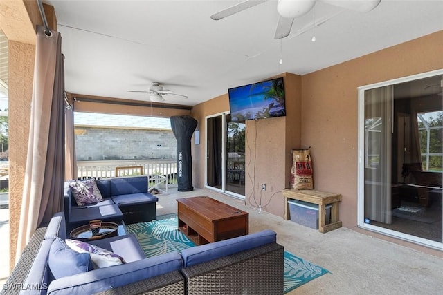 718 Willard Ave, Lehigh Acres, FL 33972 - view of patio / terrace featuring ceiling fan and outdoor lounge area
