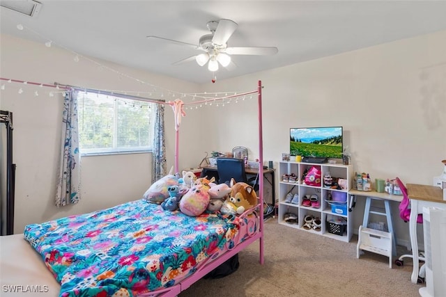 718 Willard Ave, Lehigh Acres, FL 33972 - carpeted bedroom featuring ceiling fan